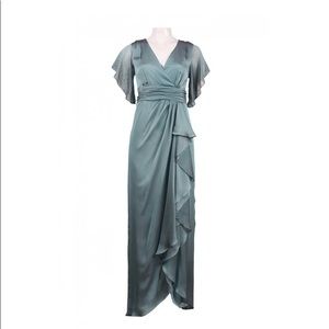 Adrianna Papell Ruched Waist Draped Chiffon Dress